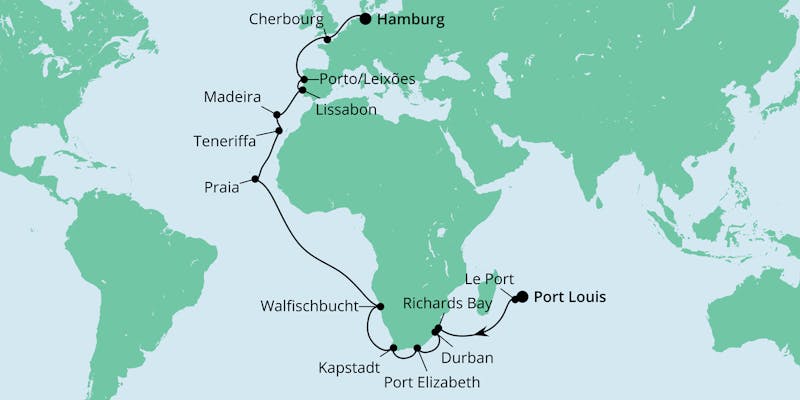 Von Mauritius nach Hamburg 1
