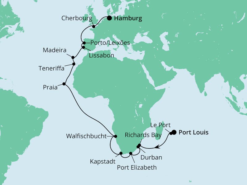 Von Mauritius nach Hamburg 1