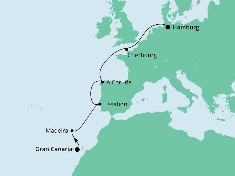 Von Gran Canaria nach Hamburg
