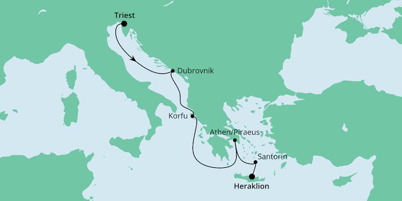 Von Triest nach Kreta
