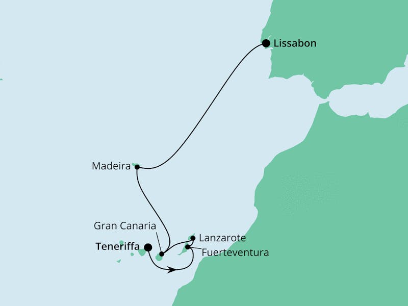 Von Teneriffa nach Lissabon