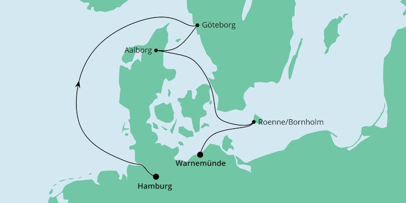 Skandinavien von Hamburg nach Warnemünde