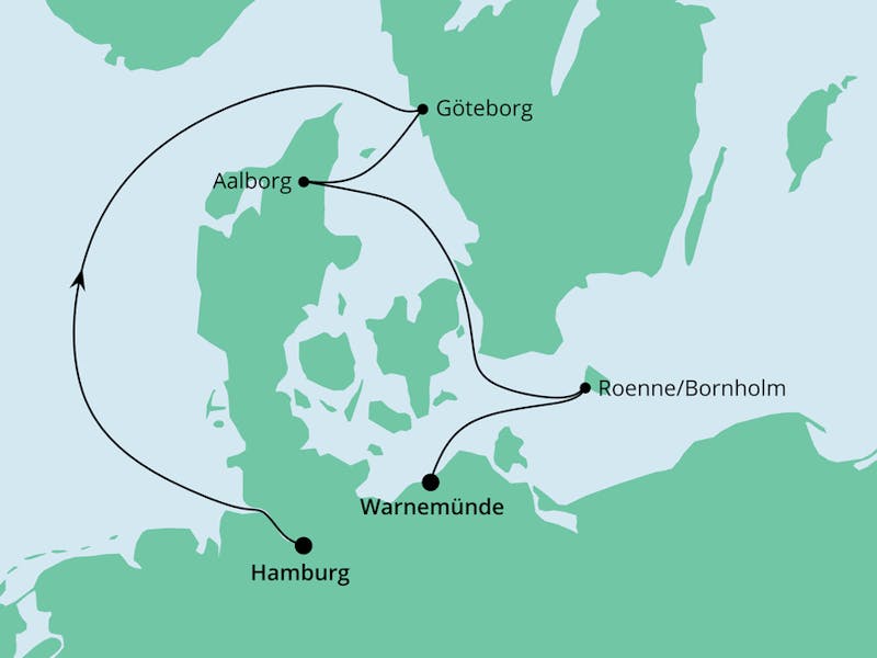 Skandinavien von Hamburg nach Warnemünde