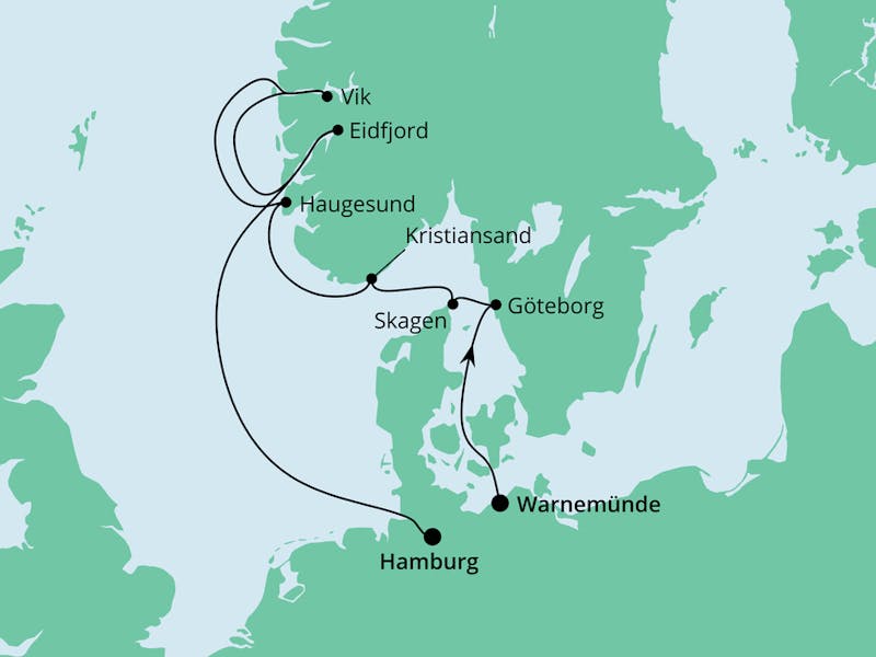 Skandinavien von Warnemünde nach Hamburg
