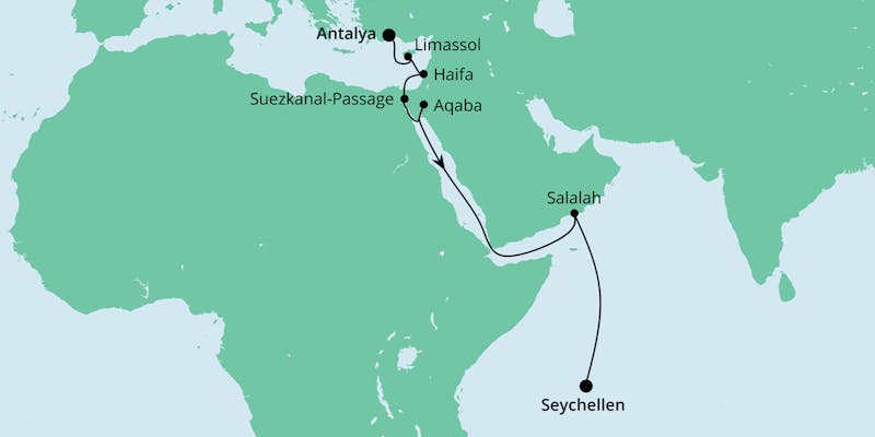 Von Antalya zu den Seychellen