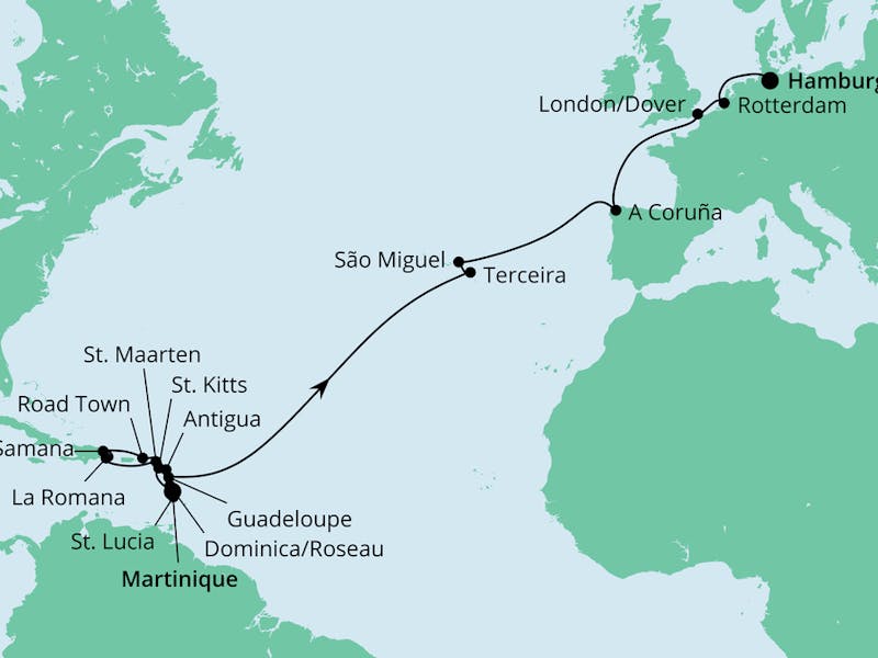 Von Martinique nach Hamburg
