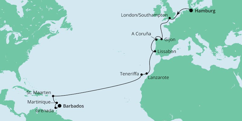 Von Hamburg nach Barbados