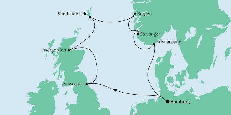 Großbritannien & Norwegen ab Hamburg